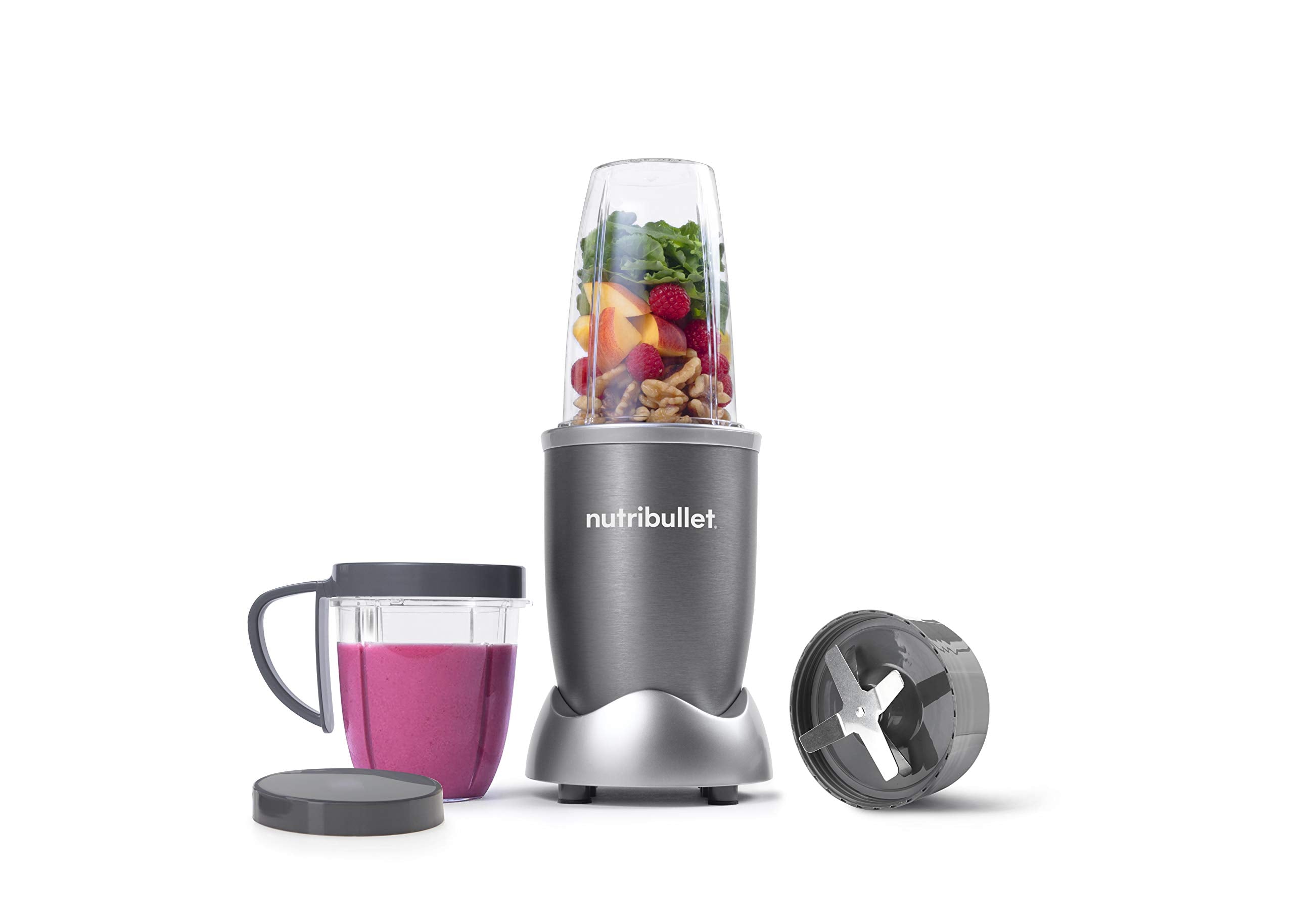 Nutribullet 600 Watts , Multi-Function High Speed Blender , Mixer System With Nutrient Extractor , Smoothie Maker, Gray , 5 Piece Set 1 year warranty مجموعة خلاط بقدرة 600 واط من نوتري بوليت Nutribullet 600 Watts , Multi-Function High Speed Blender , Mixer System With Nutrient Extractor , Smoothie Maker, Gray , 5 Piece Set 1 year warranty مجموعة خلاط بقدرة 600 واط من نوتري بوليت